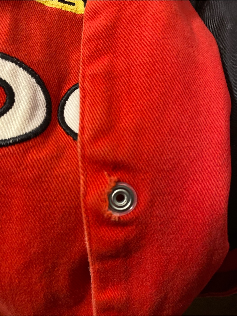 Nascar 3xl men Red and Black Racing Puffer Jacket with Sponsor Patches - Picture 2 of 9